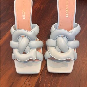 Coach Women's Light Blue Knot Sandals